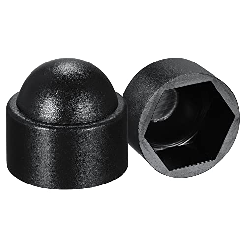 uxcell Plastic Dome Nut Protection Cap Covers, M12 Nut Cover Black 50pcs