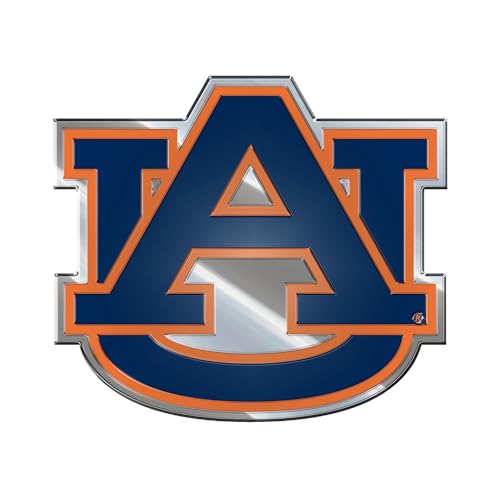 FANMATS 60511 Auburn Tigers Heavy Duty Aluminum Embossed Color Emblem, Auto Emblem Decal