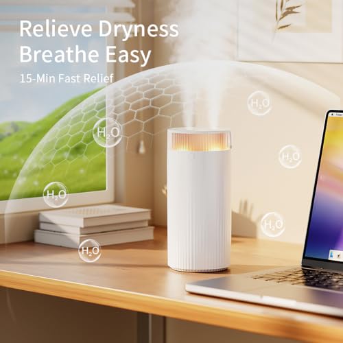 Portable Mini Humidifier 1.2L, Cool Mist for Bedroom Office Home, Auto Shut-Off, Dual Mist Modes, Night Light, Quiet Operation - image 7