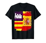 Bandera Islas Baleaares Mallorca y España Bandera Española Camiseta