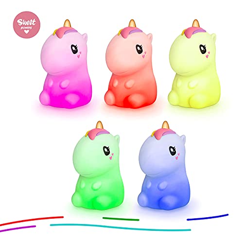 Sweet Ponies Eenhoornlamp, nachtlampje, eenhoorn, silicone, stil licht, nachtlampje voor kinderen met afstandsbediening - Afbeelding 4