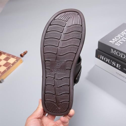 Premium Comfort Faux Leather Sport Outdoor Sandals Sildes Summer Slippers For Men Yoga Mat Flip Flops Indoor Footwear3