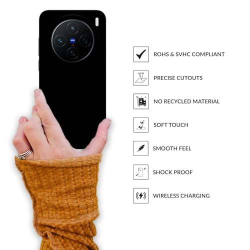 Image of SPRIG Compatible with Vivo X200 5G Premium SilkTone Back Cover Drop Tested Shock Proof Mobile Case for Men, Women, Boys and Girls with Camera Protection (Black)