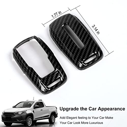 Rt-Tcz Key Fob Case Cover Key Bag Holder Protection Shell Accessories For Dodge Ram 2018-2022,Carbon Fiber Grain #TOP1
