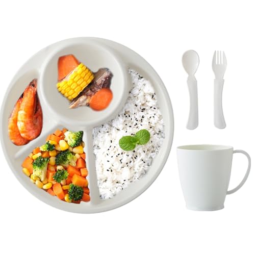 Ruwshuuk Bandejas de almuerzo para niños, bandejas de almuerzo escolares divididas, vajilla de cocina para preescolar, escuela, restaurante, hogar, camping, picnic, fiestas, catering, eventos