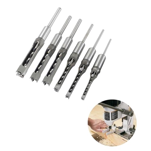 Juego de 6 brocas cuadradas para madera 1/4 a 5/8 pulg miniatura 3