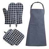 👍Aislamiento: Los guantes para horno tienen una superficie recubierta de silicona, temperatura resistente al calor de hasta 446 ° F, muy adecuados para todos los propósitos de la cocina, incluidas las barbacoas y los hornos al aire libre.