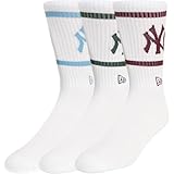 New Era MLB New York Yankees Crew Socks Sock Socken 3er Pack (DE/NL/SE/PL, Numerisch, 43, 46, Regular, Regular, white)