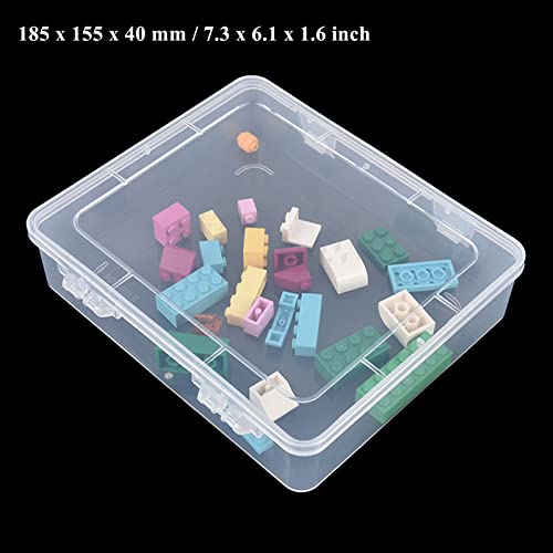 Image of 28 Pack Rectangular Mixed Sizes Clear Plastic Storage Containers | Hinged Lid, For Beads and Small Craft Items