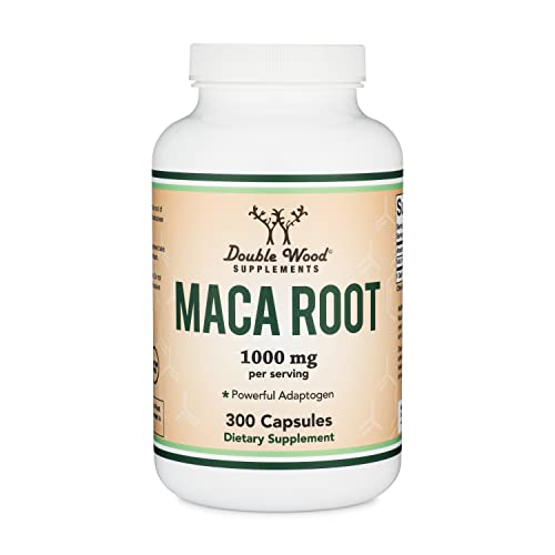 Double Wood Supplements Maca Root Capsules For Women And Men, 300 Count (1,000Mg Of Black, Red, Yellow Maca Powder Per Serving) Grown In Peru, Manufactured In The Usa #TOP4