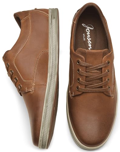Jousen Men's Fashion Sneakers Leather Retro Casual Shoes for Men Breathable Dress Mens Sneakers3