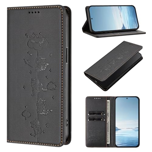 Rfvzubemok Compatible con Honor X40 / X9A / Magic5 Lite El Soporte se Puede Girar Funda con Cierre magnético para Cartera Black