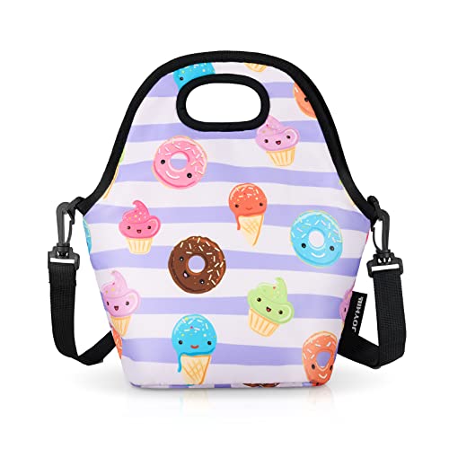 Joyhill Kids Lunch Bag, Reusable Insulated Lunch Box, Detachable Shoulder Straps Lunch Tote Bag, Cute Lunchbox For Boys Girls (Small, Donut) #TOP24