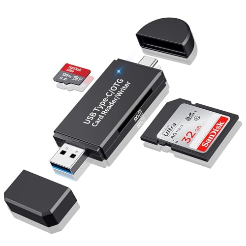 Lecteur de carte SD/Micro SD, adaptateur de carte mémoire USB 3.0 et USB-C vers SD/TF, prise en charge UHS-I SDHC/SDXC/MicroSD, adapté pour Mac, MacBook, ordinateur, ordinateur portable, iPad 10, iPho