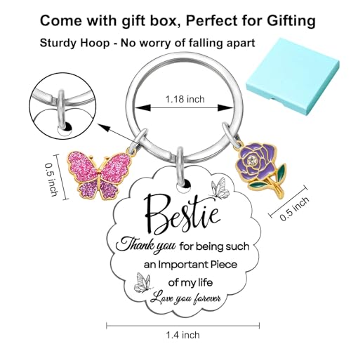 Coolvy Thank You Gifts for Women Bestie Best Friend Aunt Sister Mom Appreciation Birthday Christmas Valentines Gift Keychain (Wife) - image 9