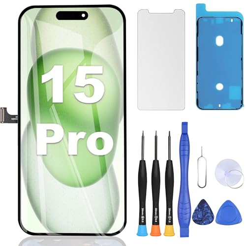 ZOETEC Screen Replacement for iPhone 15 Pro [Support Face ID] Full HD Retina Display Touch Screen Digitizer Frame Assembly with Repair Tools Kit