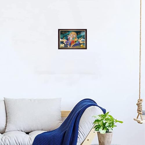 Image of Dharvika Innovations Radha Krishna Photo Frame Big Size Home Decoration with Sparkle Coated Lamination (14x20 Inch) - 20493