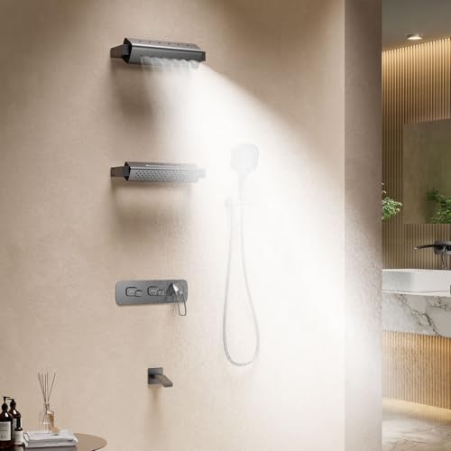 Colonne de douche encastrée 2026 BEITH avec robinet de baignoire et 4 modes