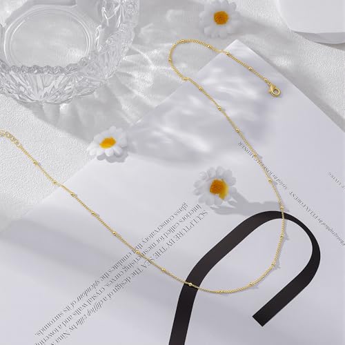 Turandoss Gold Layered Necklaces for Women Dainty 14K Gold Plated Chain Set - image 6