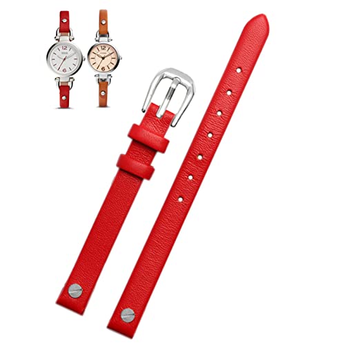 Bracelet montre Fossil ES4000 3745 cuir véritable rouge argenté de luxe SKM