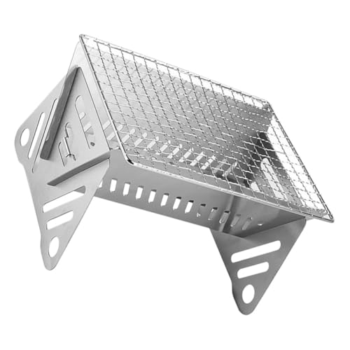 BESPORTBLE Mobiles Camping-grillgerät Aus Edelstahl Tragbarer Klappgrill Für Outdoor-bbqs Campinggrillherd Mit Praktischem Design Für Reisen Und Lagerfeueraktivitäten