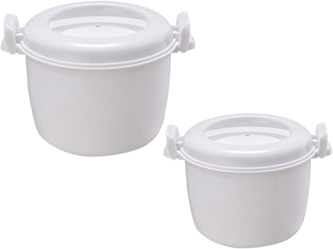 Cabilock 2pcs Simple Rice Cooker Microwave Insulated Rice Cooker Food Container Large Capacity
