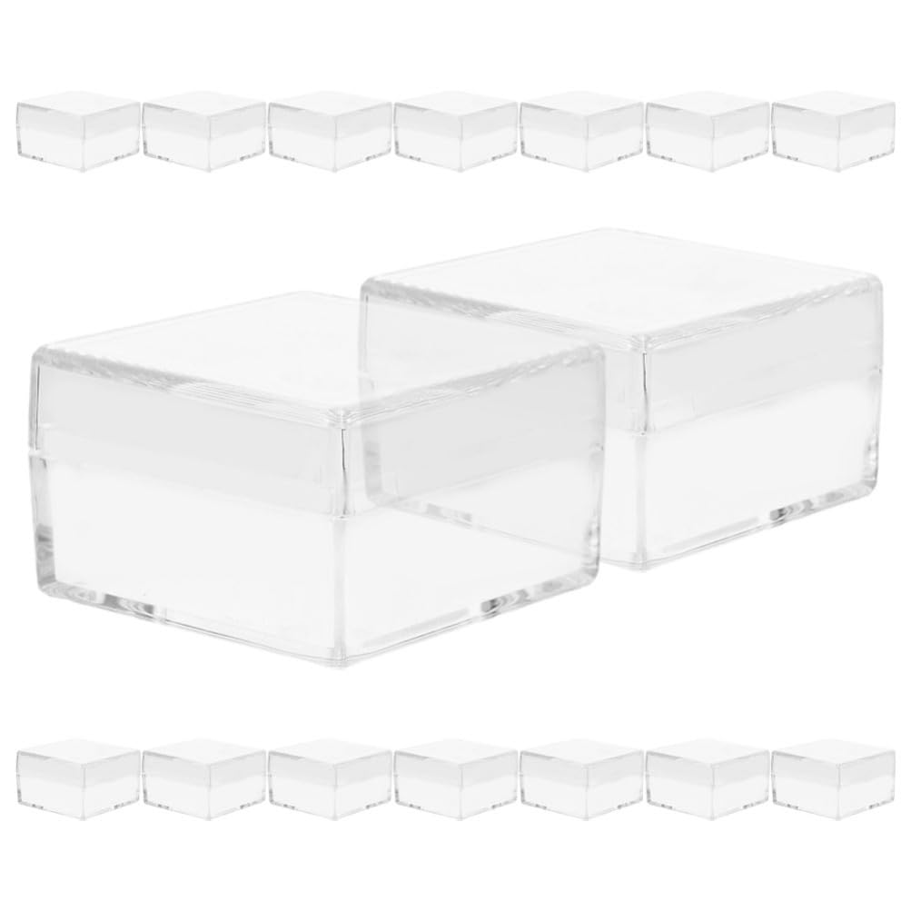 Boîte à bijoux acrylique de 30 pièces transparentes carrées pour gemmes