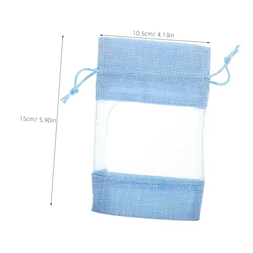 Cabilock 10 bolsas de lino para flores secas azul miniatura 2