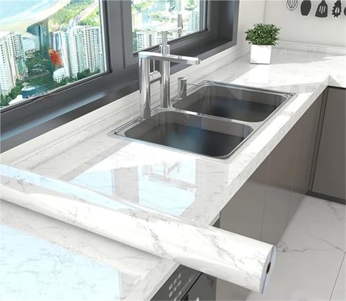DUNSBY Vinilo Encimera Cocina Papel pintado adhesivo for pared de cocina, diseño mármol, resistente al aceite, papel PVC for, decoración del hogar, película impermeable(Color-09,80CM X 10M)