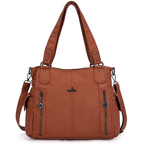 Handbag Hobo Women Shoulder Bag/Handbag Roomy Multiple Pockets Fashion PU Tote, Coffee