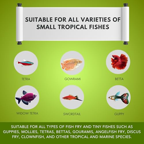 Image of Spirulina Flakes 25g Fish Food with 54% Protein for Guppy,Betta Fish,Guppy Fries,Tetra and All Types of Tropical Fishes