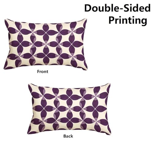 Housse coussin 50x70 cm lot de 2 rétro en polyester lin élégant