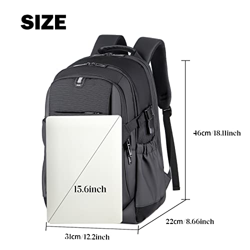Laptop-Backpack-for-Men-Women-Anti-Theft-Travel-Laptop-Backpack-156-inch-Water-Resistant-Computer-Backpack-with-USB-Charging-Port-Black-Backpack-with-Laptop-Compartment-College-School-Computer-Bag
