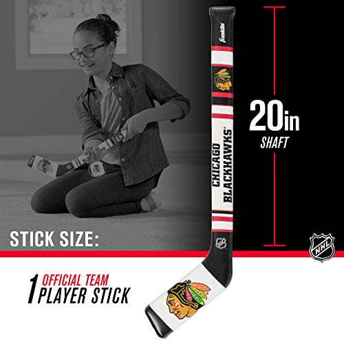 image for Franklin Sports Chicago Blackhawks NHL Mini Soft Hockey Stick Set - Gr
