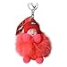 Porte-clés pour femmes porte-clés bébé endormi à fourrure avec pompon endormi, adapté aux bébés, sacs à main ou pendentifs de voiture, porte-clés