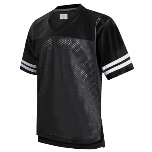 Fymkep Blank Football Jerseys Men Women Casual Sport Shirts W-Black L - image 1