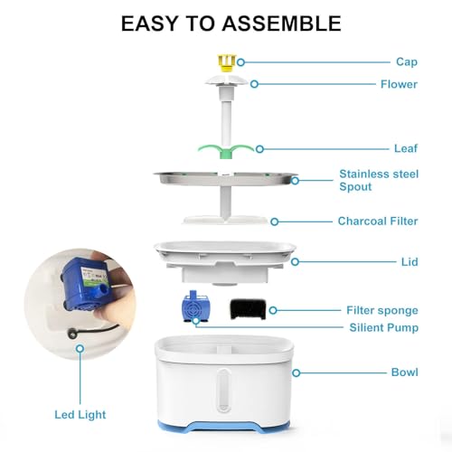 Fuente automática de agua para gatos y perros de acero inoxidable miniatura 3
