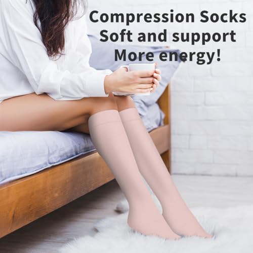 Image of COOLOVER Copper Compression Socks for Women and Men(6 Pairs)-Best Support for Running, Athletic, Travel