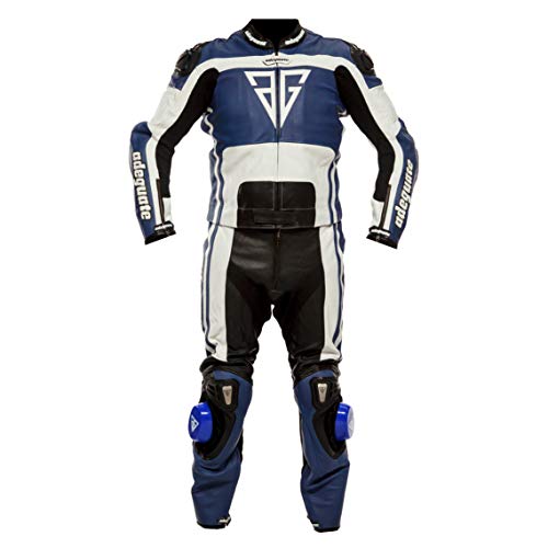 ADEGUATE Motorcycle Suit For Men,Motorbike Real Leather Two Pieces Biker Riding Suit with Armor Protection XS