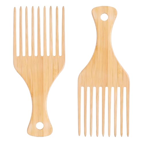 Set 2 Peines de Bambú para Cabello Rizado Natural miniatura 1