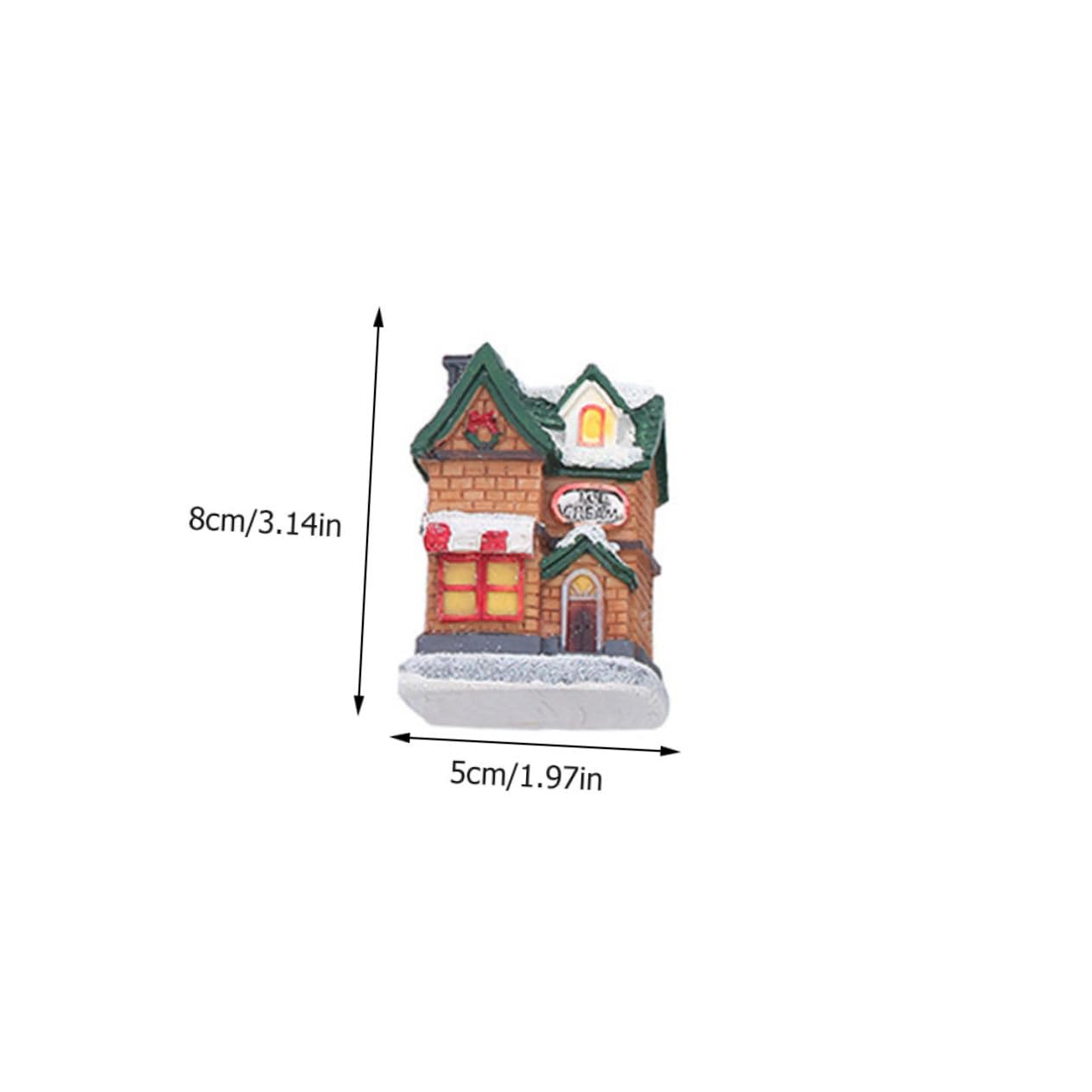 Casetta Di Natale Luci Led in Resina Decorazione Luminosa Da Tavolo Per Feste Di Natale Regalo Per Casa e Ufficio