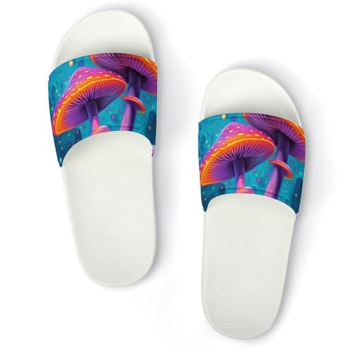 Glowing Mushroom Funny House Sandals Non Slip Shower Slippers Quick Drying Bathroom Shoes for Women Men