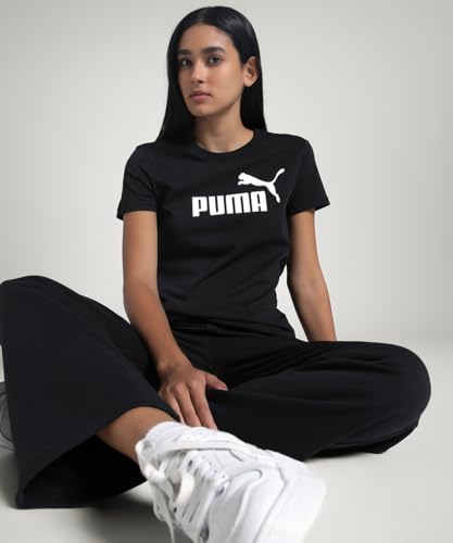 Image of Puma Women Cotton Letter Print Regular Fit Tees