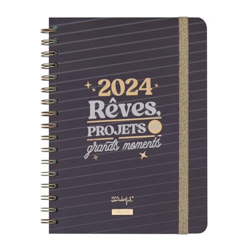 Mr.Wonderful - Office 2024 Week to View Diary - Dreams, Projects and Great Moments 22.1 x 2.1 x 15.6 cm, Multicolored