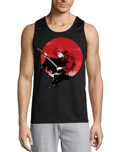 Débardeur en coton pour homme Noir Anime 182 anti transpiration