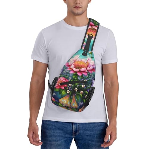 Mochila bandolera urbana floral ligera 2L miniatura 7