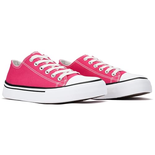 BACSAC Canvas Shoes for Women Classic Fashion Sneakers Lace Up Low Top Canvas Casual Sneakers Lightweight Breathable Comfort Wide Toe Shoes - Image 6