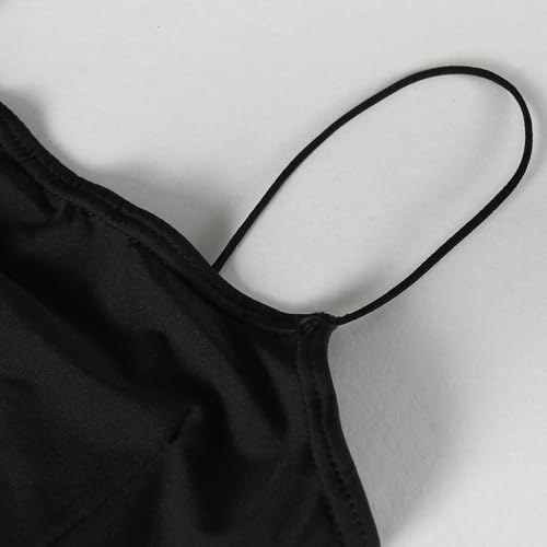 PRIMODA Women's Spaghetti Strap Bodycon Maxi Dress Long Formal Thigh-high Slit Club Wedding Guest Dress 6