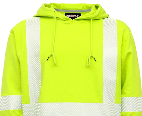 BOCOMAL FR Hoodies Pullover High Visibility 7.5oz Lightweight Non Fleece Hi vis Flame Resistant Reflective Hooded Sweatshirts4