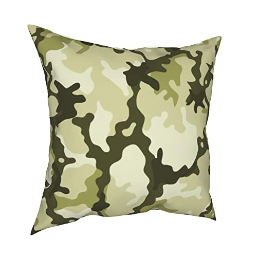 Housse de coussin motif camouflage - 45,7 x 45,7 cm - En coton doux - Décoration de ferme - Cadeau pour chambre à coucher, canapé Cover